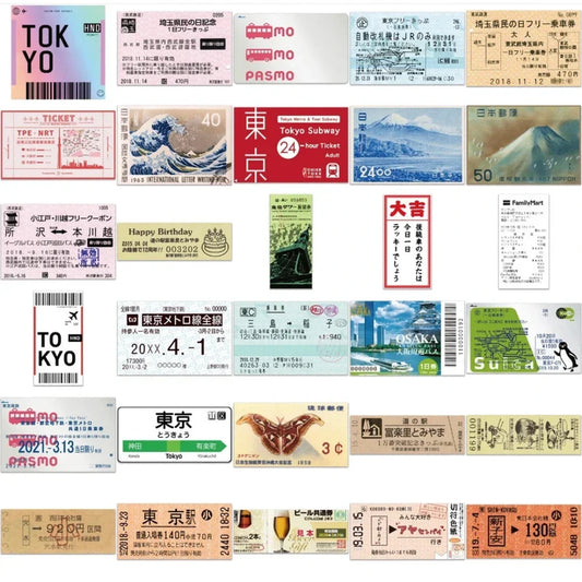 60 PCS Japan Travel Stamp Set